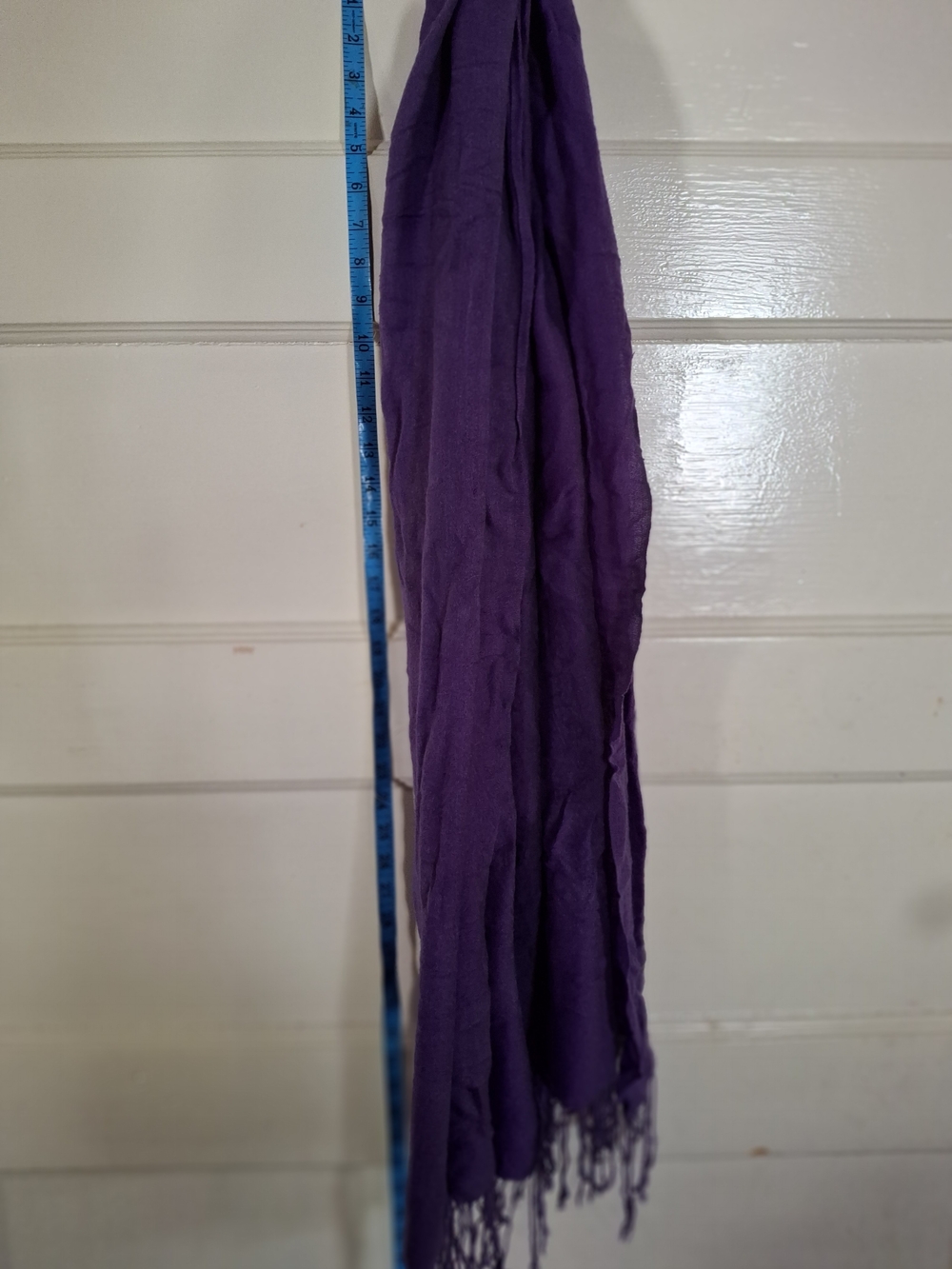 Purple Lightweight Solid Fringe Scarf Long Wrap Shawl